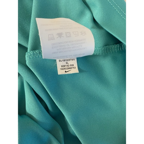 Nike Golf DRI-FIT XL Henley Blade Collar Polo Shirt Teal Blue Embroidered Swoosh - Picture 8 of 8